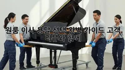 원룸 이사, 용달 선택 완벽 가이드: 고객 리뷰와 함께!